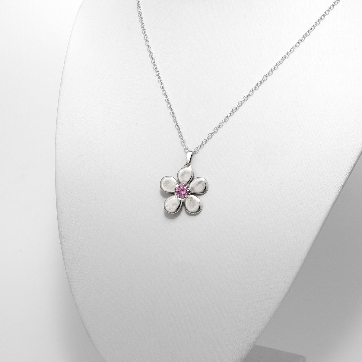 Pendentif Ouverture en argent 925, fleur serti de pierres d'intention côté droit - Collection Éclosion