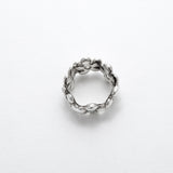 Bague Compassion en argent 925, fleur serti de pierres d'intention vue dessus — Collection Éclosion