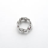 Bague Connexion en argent 925, fleur serti de pierres d'intention dessus — Collection Éclosion