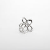 Bague Éveil en argent 925, fleur serti de pierres d'intention cote — Collection Éclosion