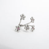 Bague Rencontre en argent 925, fleur serti de pierres d'intention coté — Collection Éclosion
