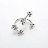 Bague Rencontre en argent 925, fleur serti de pierres d'intention dessus — Collection Éclosion