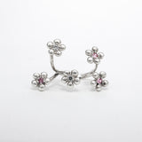Bague Rencontre en argent 925, fleur serti de pierres d'intention — Collection Éclosion
