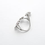 Bague Rencontre en argent 925, fleur serti de pierres d'intention tranche — Collection Éclosion
