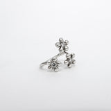 Bague Révélation en argent 925, fleur serti de pierres d'intention blanche — Collection Éclosion