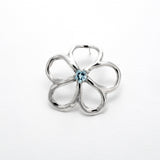 Boucles d'oreilles Aura en argent 925, fleur serties de pierres d'intention face — Collection Éclosion