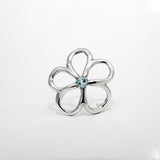 Boucles d'oreilles Aura en argent 925, fleur serties de pierres d'intention — Collection Éclosion