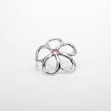 Boucles d'oreilles Clarté en argent 925, fleur serties de pierres d'intention coté — Collection Éclosion