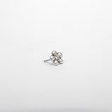Boucles d'oreilles Lueur en argent 925, fleur serties de pierres d'intention — Collection Éclosion