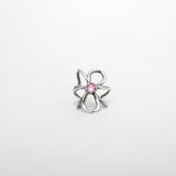 Earcuff Intuition en argent 925, fleur serti de pierres d'intention — Collection Éclosion