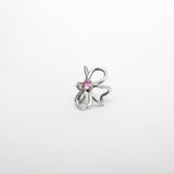 Earcuff Intuition en argent 925, fleur serti de pierres d'intention, vue de côté — Collection Éclosion