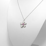 Pendentif Ouverture en argent 925, fleur serti de pierres d'intention côté droit - Collection Éclosion